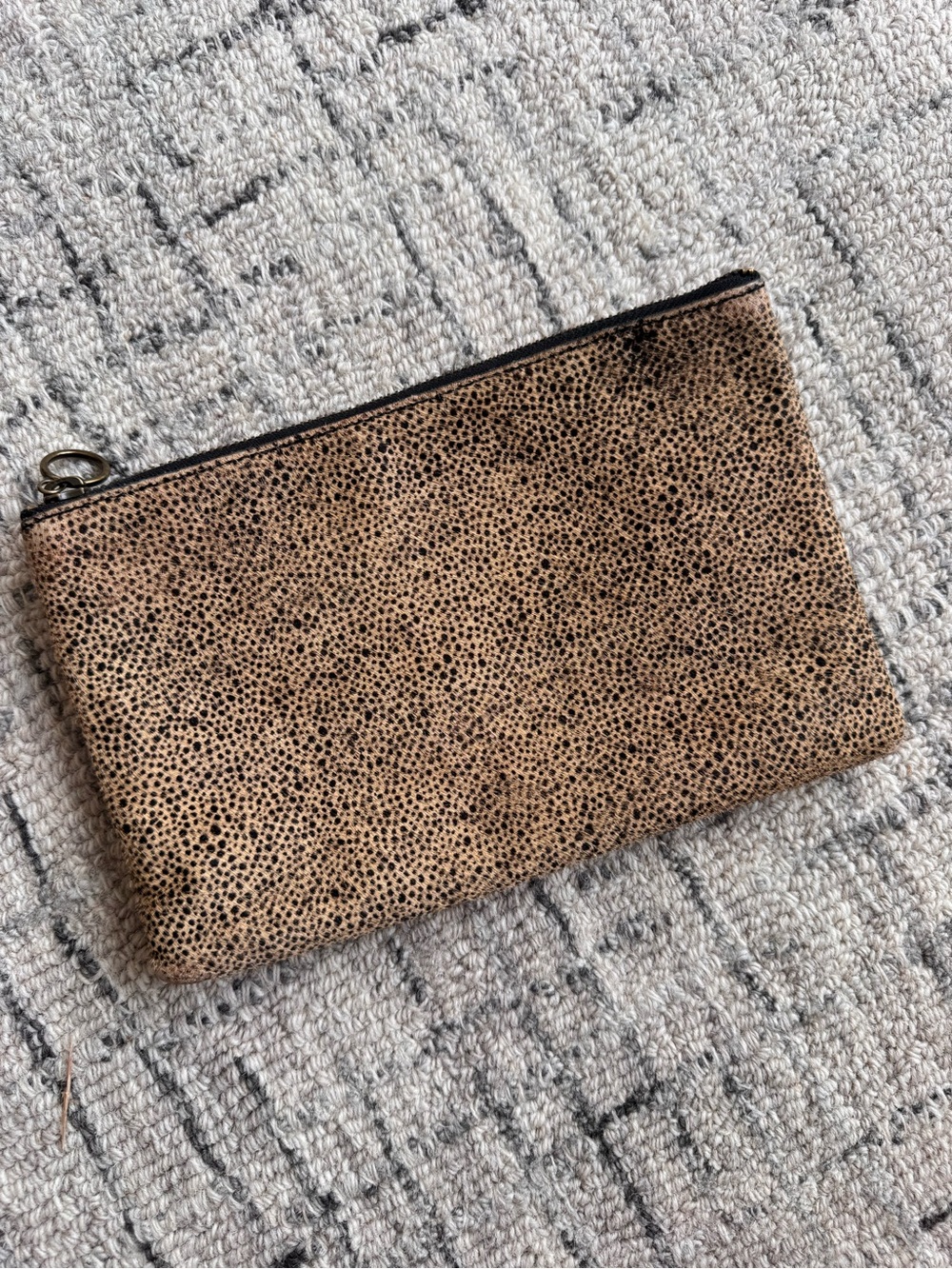 Madewell The Leather Pouch Clutch: Dotted Calf Hair Edition